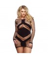 LEG AVENUE - MINIROBE LONGUE MANCHES NOIRE GRANDE TAILLE 1X/2X