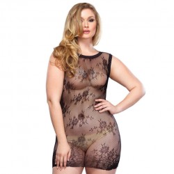LEG AVENUE MINI-ROBE EN DENTELLE FLORALE GRANDE TAILLE