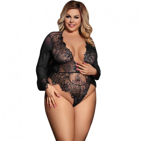 SUBBLIME QUEEN PLUS - LOW CUT ET FRANGE TEDDY
