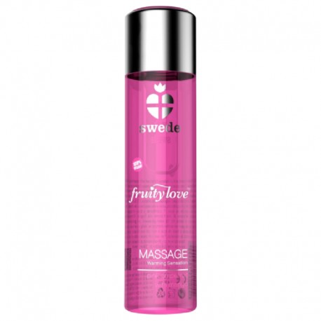 SWEDE - FRUITY LOVE EFFET RÉCHAUFFANT HUILE DE MASSAGE FRAMBOISE ROSE ET RHUBARBE 120 ML