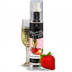 SECRETPLAY - HUILE DE MASSAGE FRAISE VIN MOUSSEUX 50 ML