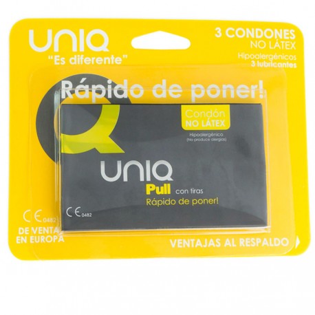 UNIQ - PULL PRESERVATIFS SANS LATEX AVEC BANDES 3 UNITES