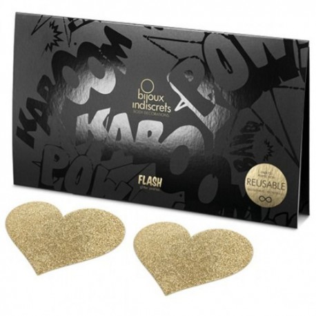 BIJOUX INDISCRETS - CACHE-METONS FLASH COEUR D'OR
