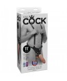 KING COCK - STRAP-ON AVEC GODE CREUX 28 CM ET SANGLES COULEUR CHAINE