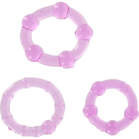 SEVENCREATIONS SET DE TROIS ANNEAUX PENIS LILAS