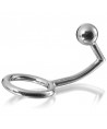 METAL HARD - ANNEAU COCK RING AVEC CROCHET INTRUS ANAL 40MM