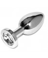 METAL HARD - PLUG ANAL DIAMANT TRANSPARENT PETIT 5,71CM