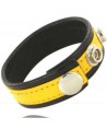 LEATHER BODY - SANGLE EN CUIR RÉGLABLE PÉNIS JAUNE-NOIR