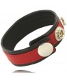 LEATHER BODY - SANGLE EN CUIR RÉGLABLE POUR PÉNIS ROUGE-NOIR