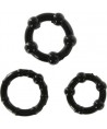 SEVENCREATIONS SET DE TROIS ANNEAUX PENIS NOIR