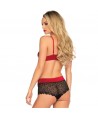LEG AVENUE - SET DOS PIEZAS ROJO Y NEGRO L/XL
