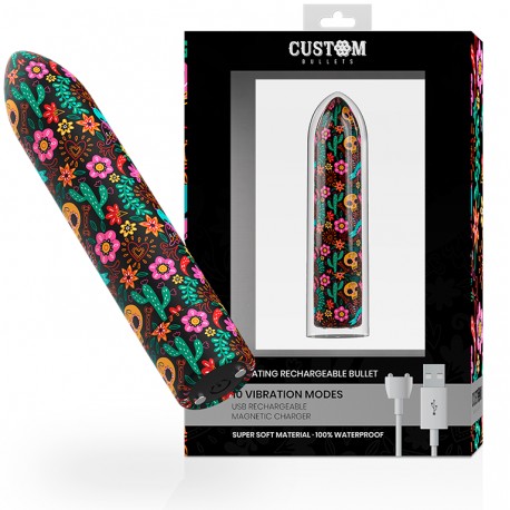 CUSTOM BULLETS - BULLETS PERSONNALISÉS RECHARGEABLE FLORAL 10 INTENSITIES