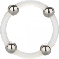 BAGUE EN SILICONE PERLES ACIER CALEX L