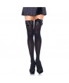LEG AVENUE - MEDIAS ALTAS CON LACITO NEGRO ONE SIZE