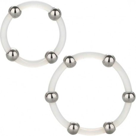 JEU DE BAGUES EN SILICONE PERLES ACIER CALEX