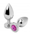 METAL HARD - PLUG ANAL DIAMANT ROSE MOYEN 7,62CM