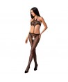 PASSION - FEMME BS080 BODYSTOCKING NOIR TAILLE UNIQUE