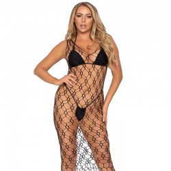 LEG AVENUE HEXI NET ROBE MAXI TAILLE UNIQUE