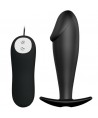 PRETTY LOVE - PLUG ANAL EN SILICONE FORME PÉNIS ET 12 MODES DE VIBRATION NOIR