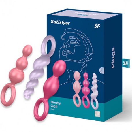 SATISFYER - JEU DE BOUCHONS ANAL 3 PCS TRICOLORE