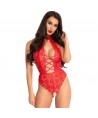 LEG AVENUE - TEDDY AVEC CULOTTE CROTHLESS ROUGE S