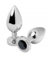 METAL HARD - PLUG ANAL DIAMANT NOIR PETIT 5.71CM