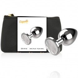 COQUETTE CHIC DESIRE - PLUG ANAL METAL COULEUR TRANSPARENT TAILLE M 3.5 X 8CM