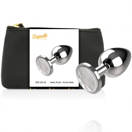 COQUETTE CHIC DESIRE - PLUG ANAL METAL COULEUR TRANSPARENT TAILLE M 3.5 X 8CM