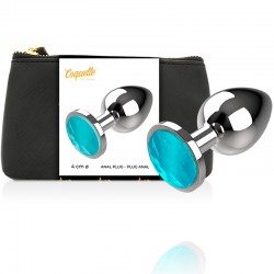 COQUETTE CHIC DESIRE - PLUG ANAL METAL COULEUR BLEU TAILLE L 4 X 9CM