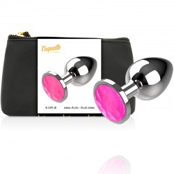COQUETTE CHIC DESIRE - PLUG ANAL METAL COULEUR ROSE TAILLE L 4 X 9CM