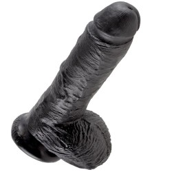 KING COCK 8" BITE NOIR AVEC BOULES 20,3 CM