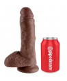 KING COCK - 8" PENE REALÍSTICO MARRÓN 20.3 CM