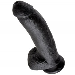 KING COCK 9" BITE NOIR AVEC BOULES 22,9 CM