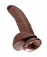 KING COCK - 9 GODE MARRON AVEC BOULES 22.9 CM