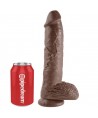 KING COCK - 10 GODE MARRON AVEC BOULES 25.4 CM