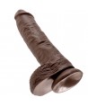 KING COCK - 10 GODE MARRON AVEC BOULES 25.4 CM