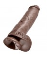 KING COCK - 11 GODE MARRON AVEC BOULES 28 CM