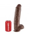 KING COCK - 11 GODE MARRON AVEC BOULES 28 CM