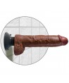 KING COCK - GODE VIBRATEUR AVEC TESTICULES 25.5 CM COULEUR MARRON