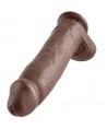 KING COCK - 12 GODE MARRON AVEC BOULES 30.48 CM