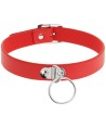 COQUETTE CHIC DESIRE - COLLIER CUIR VEGAN ROUGE FEMME ACCESSOIRE FÉTICHE