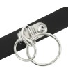 COQUETTE CHIC DESIRE - RAS DE COU DOUBLE ANNEAU EN CUIR VÉGAN