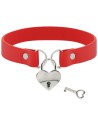 COQUETTE CHIC DESIRE - COLLIER EN CUIR VEGAN ROUGE AVEC ACCESSOIRE COEUR AVEC CL?