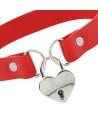 COQUETTE - CHIC DESIRE COLLIER EN CUIR VEGAN ROUGE AVEC ACCESSOIRE COEUR AVEC CL?