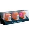 SATISFYER - 3 OEUFS MASTURBATEURS NAUGHTY, SAVAGE CRUNCHY