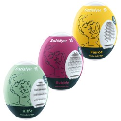 SATISFYER 3 OEUFS MASTURBATEUR - RIFFLE, BUBBLE FIERCE
