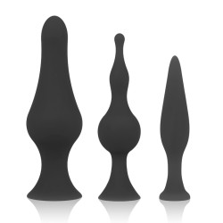 ENSEMBLE DE PLUG ANAL EN SILICONE OHMAMA - NOIR