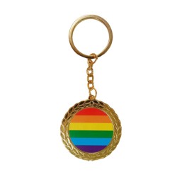 PRIDE - PORTE-CLÉS ROND DRAPEAU LGBT