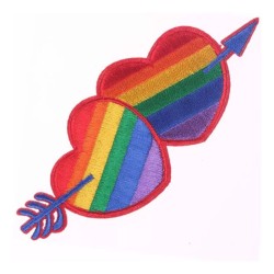 PRIDE - ÉCUSSON COEUR DRAPEAU LGBT