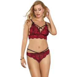 SUBBLIME SET - ENSEMBLE DEUX PIÈCES TOP ET CULOTTE EN DENTELLE S/M